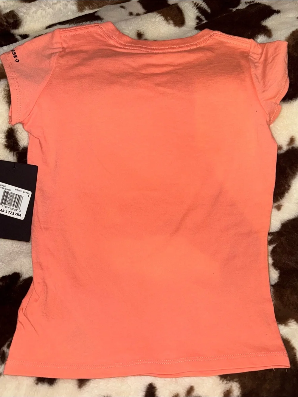 Converse Kids Set of 3 Coral Orange, Turquoise, and Purple graphic tees size 6